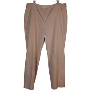 Investments The Park Ave Fit Elite Stretch Ankle Straight Pants Khaki Tan 16 EUC
